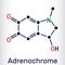 Adrenochrome, adraxone molecule. It is produced by the oxidation of adrenaline. Skeletal chemical formula