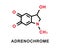Adrenochrome chemical formula. Adrenochrome chemical molecular structure. Vector illustration