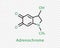 Adrenochrome chemical formula. Adrenochrome structural chemical formula isolated on transparent background.