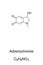 Adrenochrome molecule, skeletal formula and structure