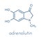 Adrenolutin molecule. Oxidation product of adrenalin. Skeletal formula