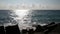 Adriatic Sea, Calabria, Italy sea with breakwater with clouds