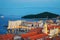 Adriatic Sea and Old city late in evening in Dubrovnik