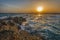 Adriatic sea. Ostuni, Puglia. Sunrise. Renowned seaside resort located in the heart of Salento. This stretch of coast is punctuate