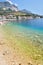 Adriatic sea at Podgora in Croatia with crystal clear sea