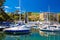 Adriatic town of Opatija turquoise harbor view