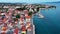 Adriatic village of Bibinje harbor and waterfront panoramic view, Dalmatia region of Croatia. Bibinje village on calm sea,