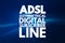 ADSL - Asymmetrical Digital Subscriber Line acronym, technology concept background