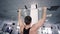 Adult athlete doing pull-ups exercise in a gym