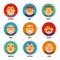 Adult Avatar Emotions Happy Surprised Mustache Angry Set Boss Character Symbol Business Icon Isolated White Background