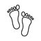 Adult, barefoot, foot icon. Line, outline symbol