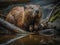 Adult Beaver with babies (generative AI)
