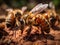 Adult Bee with babies (generative AI