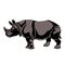 Adult black gray rhino silhouette