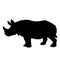 Adult black rhino silhouette