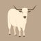 Adult bull vector illustration style Flat