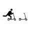 Adult character riding a kick scooter icon