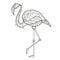 Adult coloring. Bird flamingo.