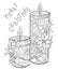 Adult coloring book,page a Christmas candles with decoration ornaments for relaxing.Zentangle.