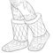 Adult coloring book,page a cute Christmas boots image for relaxing.Zen art style illustration.
