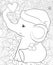 Adult coloring book,page a cute elephant image for relaxing activity.Zen art style illustration for print.