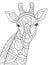 Adult coloring book,page a cute giraffe image for relaxing.Zen art style illustration for print