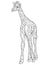 Adult coloring book,page a cute giraffe image for relaxing.Zen art style illustration for print