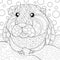 Adult coloring book,page a cute Guinea pig image for relaxing.