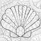 Adult coloring book,page a cute shell image for relaxing.