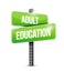 Adult education road sign illustration design