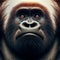 Adult gorilla peers into viewpoint, in unique portrait