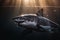 An adult great white shark, ai-generated artwork