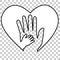 Adult Hand and Baby Hand at Love Shape