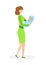 Adult Lady with Infant Flat Vector Illustration