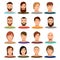 Adult male portraits vector collection. Internet profile mans cartoon faces