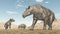 Adult Paraceratherium and baby Paraceratherium