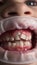 Adult permanent teeth coming in front of the child`s baby teeth: shark teeth