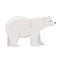 Adult polar bear. Vector flat cartoon illustration isolated on white background. The North animal.