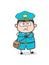 Adult Postman Character Angry Face Vector