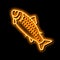 adult salmon neon glow icon illustration