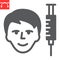 Adult vaccination glyph icon, vaccine and injection, covid-19 vaccination vector icon, vector graphics, editable stroke