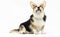 adult welsh corgi breed dog sitting in full growthd