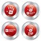 Adults only button set. Vector age limit stickers.