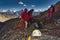 Advanced base camp 5,800m for Chashkin Sar peak where climbers prepare the equipment for the next day