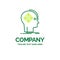 Advanced, cyber, future, human, mind Flat Business Logo template