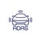 Advanced driver-assistance system icon, line