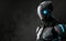 An advanced humanoid robot with a sleek, metallic design and glowing blue lights, embodying cutting-edge artificial