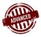 Advanced - red round grunge button, stamp