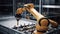 Advanced Robotic Arm Operating on a Manufacturing Assembly Line