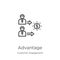 advantage icon vector from customer engagement collection. Thin line advantage outline icon vector illustration. Outline, thin